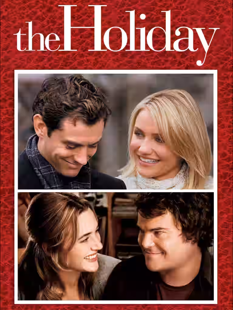 Nancy Meyers’ın yönettiği The Holiday (2006) film afişi, yılbaşı temalı romantik komedi sahnesi