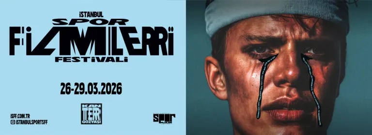 İstanbul Uluslararası Spor Filmleri Festivali’nin İstanbul’da yeniden düzenleneceğini duyuran tanıtım görseli