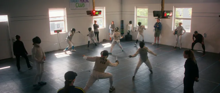 Untouchable filminde genç bir eskrimcinin antrenman sırasında yaşadığı gerilimli an.