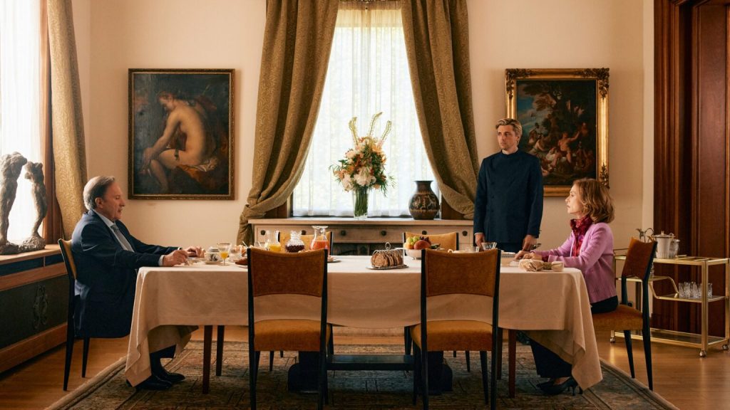 Guy ve Mariaanne'in uzun yemek masasında fotoğrafı