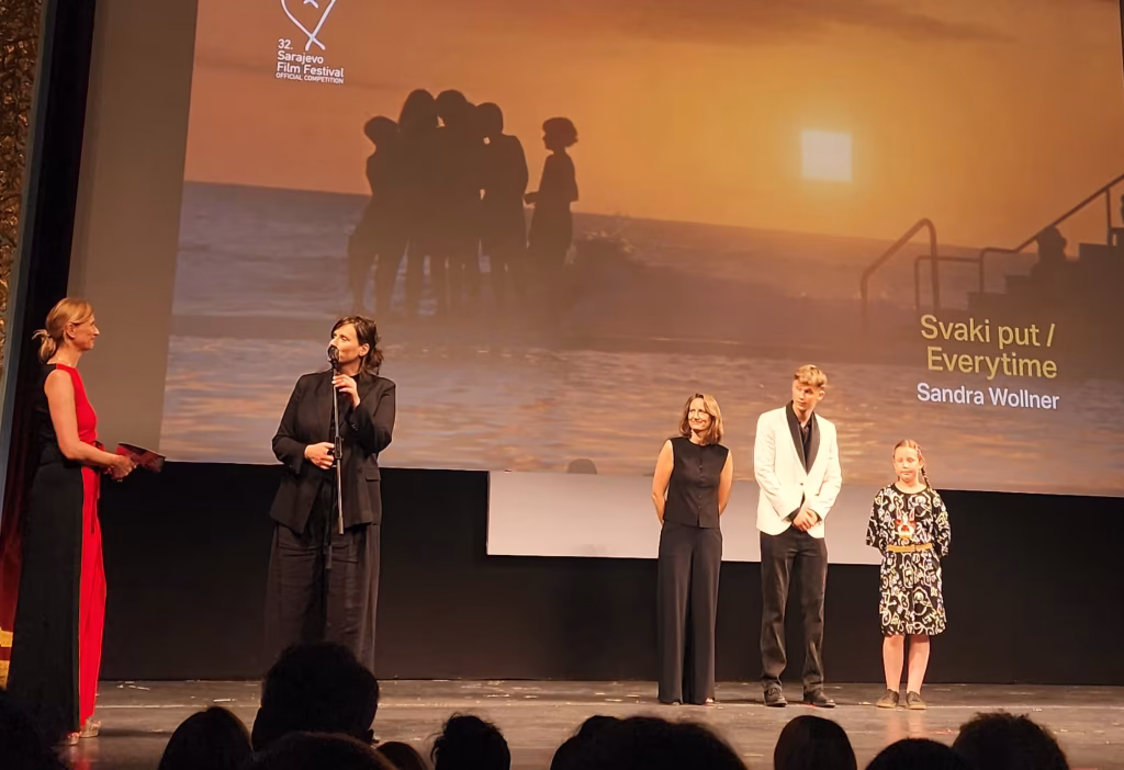 Sandra Woller filmi Everytime 2026 gösterim sonrası National Theatreda soru cevap Fatih Tuncay çekti.