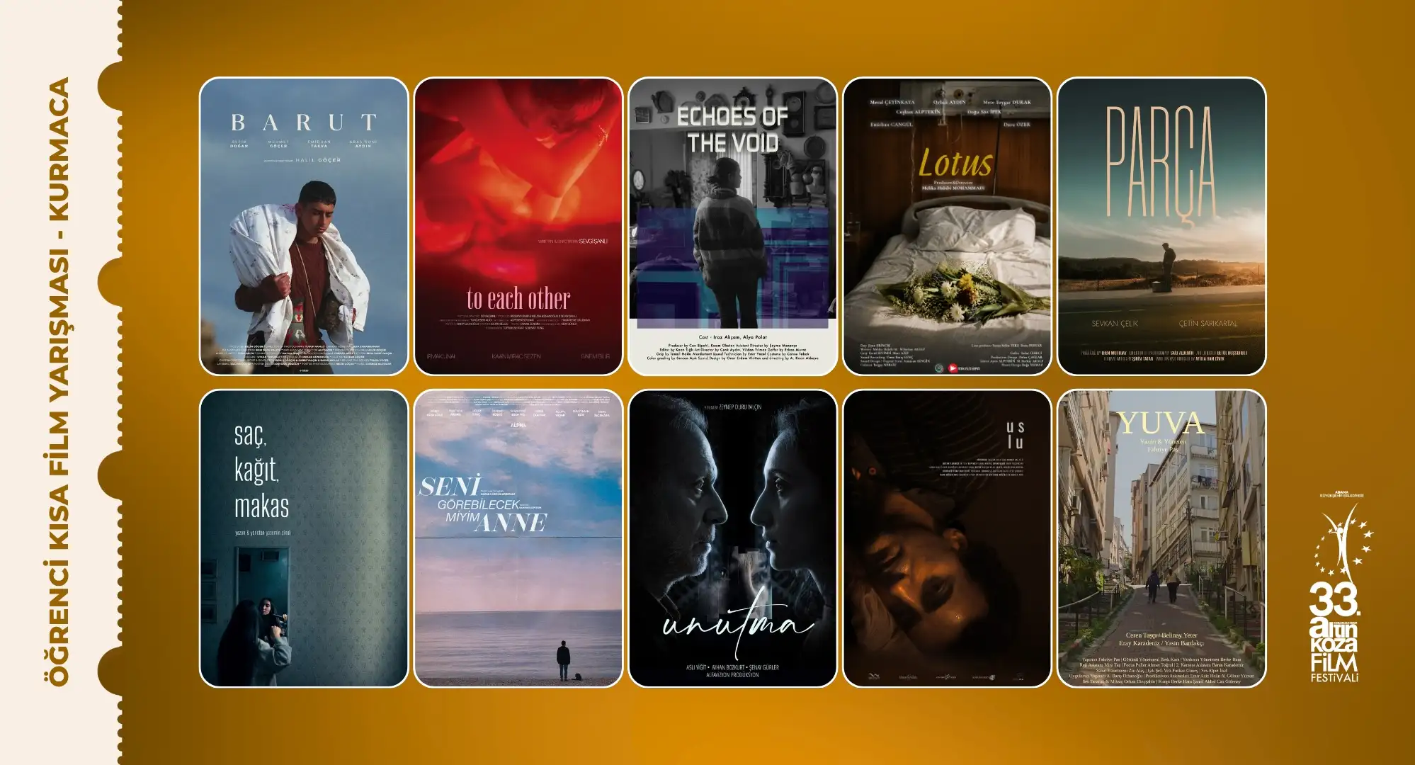 Adana Altın Koza’da 21 Üniversiteden 33 Öğrenci Filmi Yarışacak
